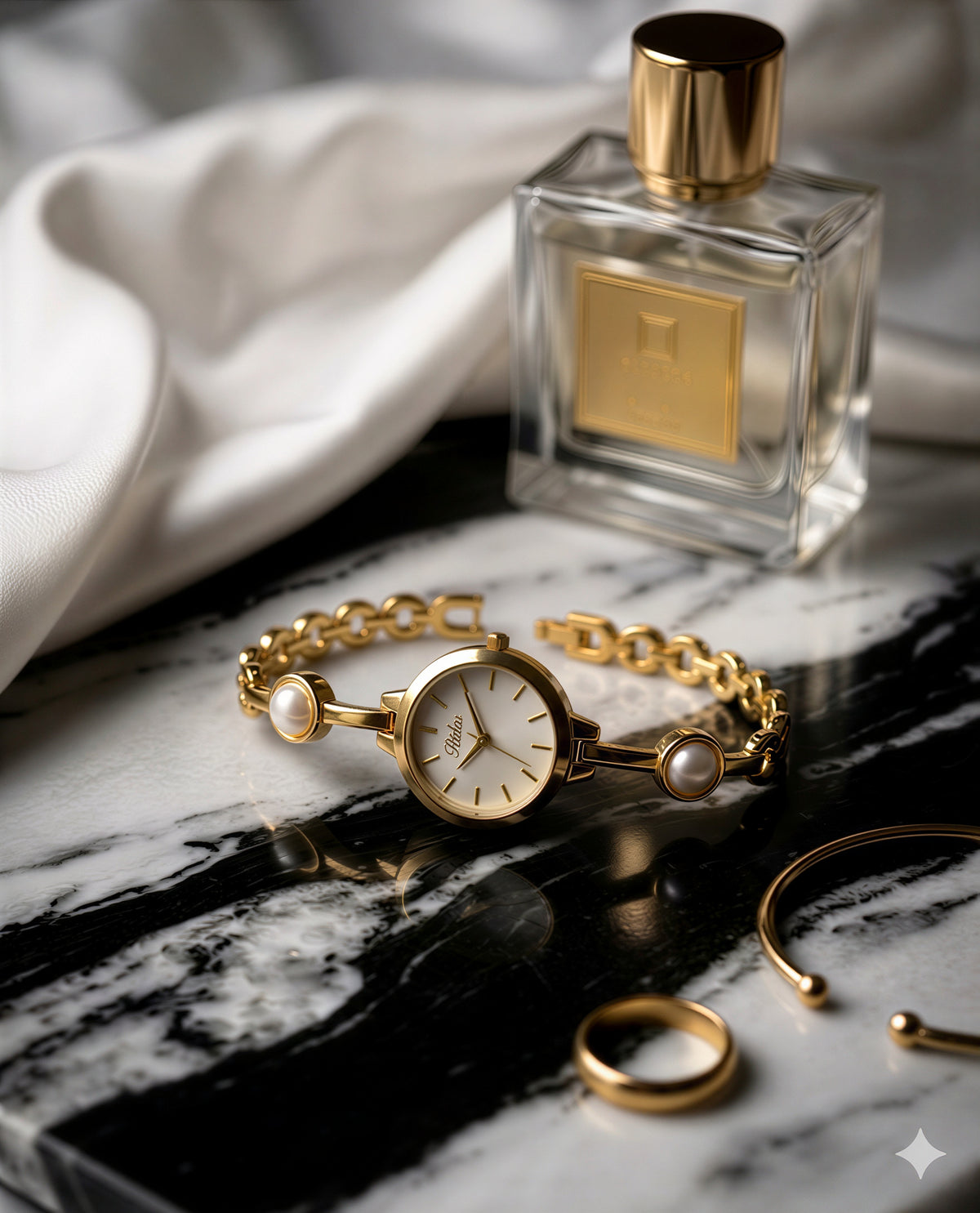 Viora Pearl Golden Series Watch For Women