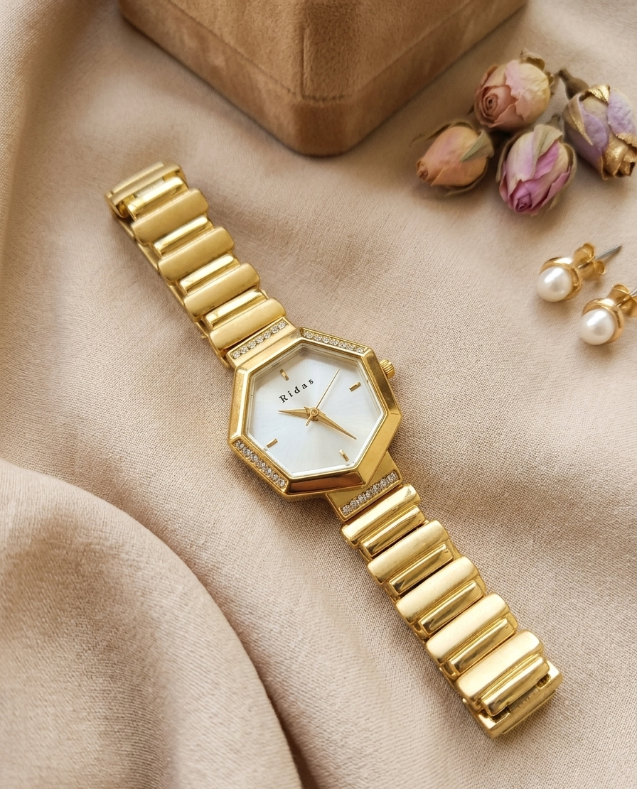 Calestia Glow Gloden Watch For Women