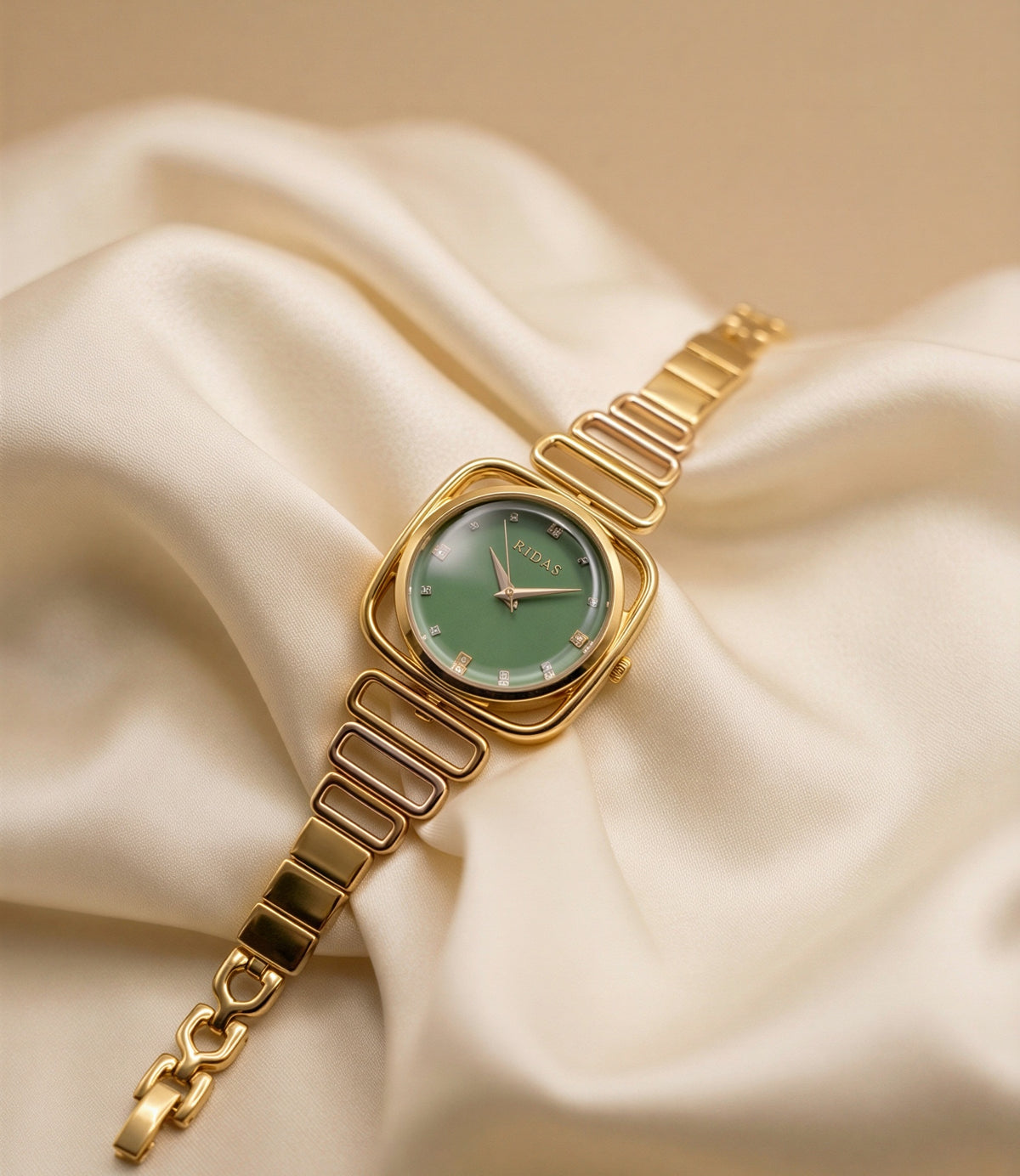 Zynera Timeless Golden Green Watch For Women