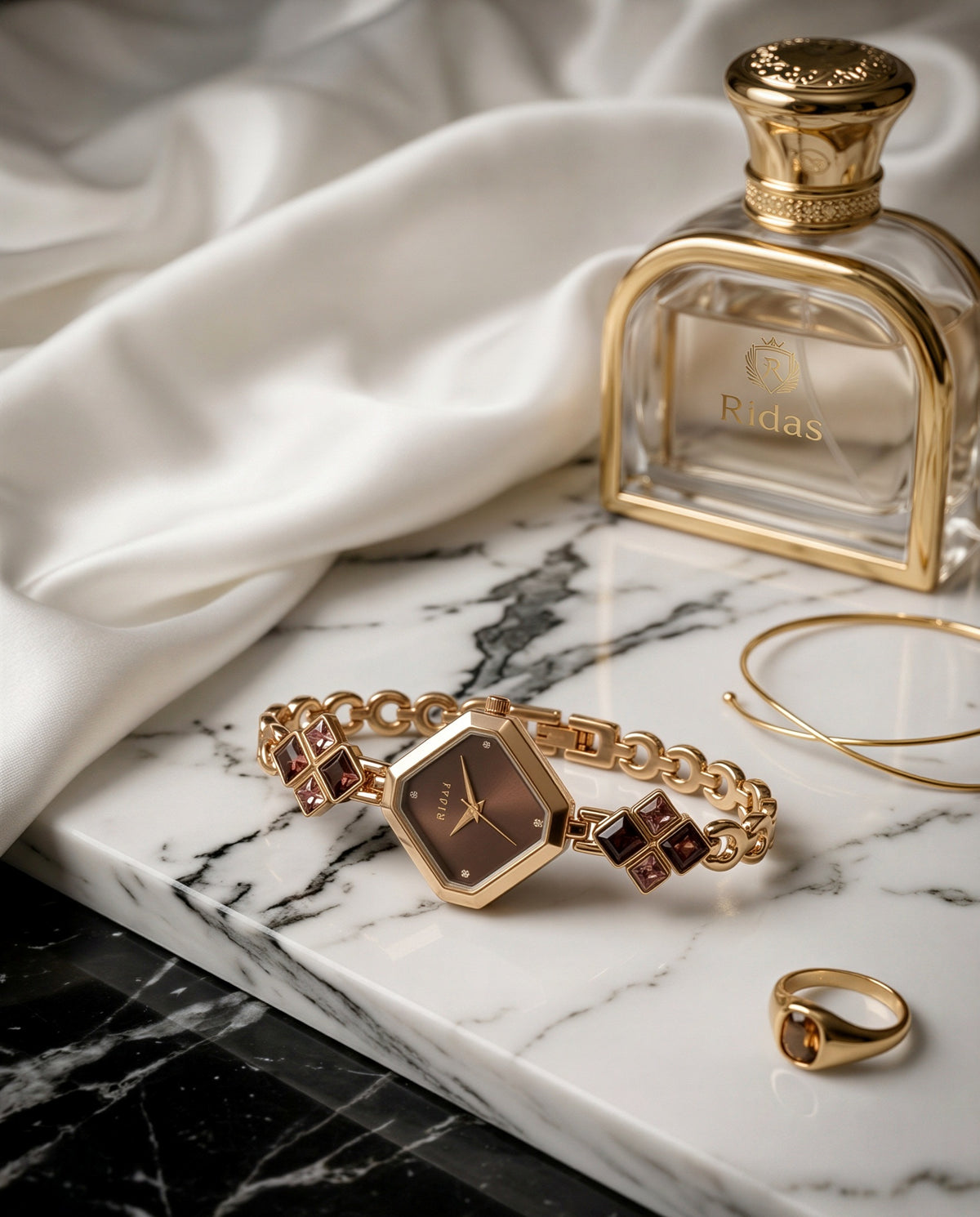 Femira Wine Stone Watches For Women