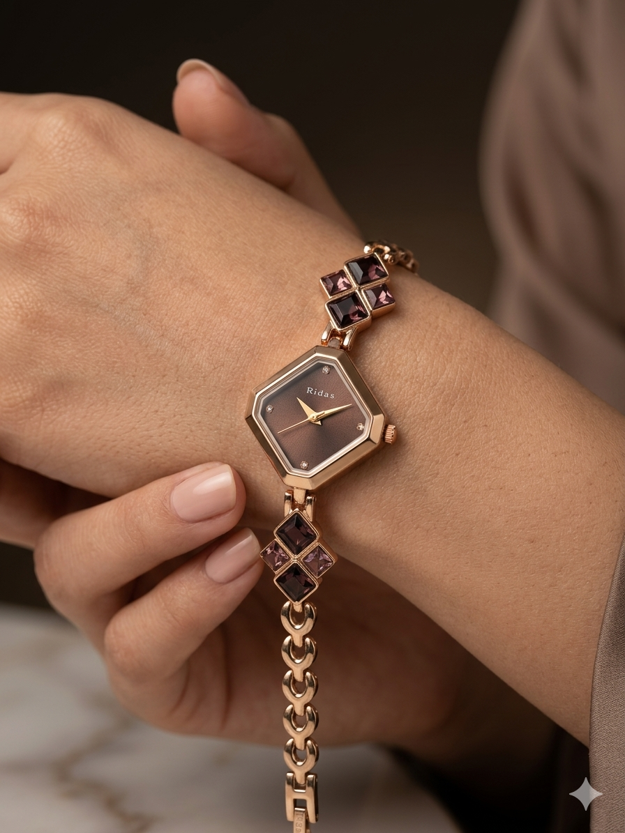 Femira Wine Stone Watches For Women