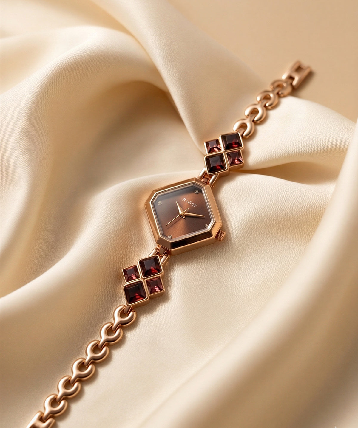 Femira Wine Stone Watches For Women
