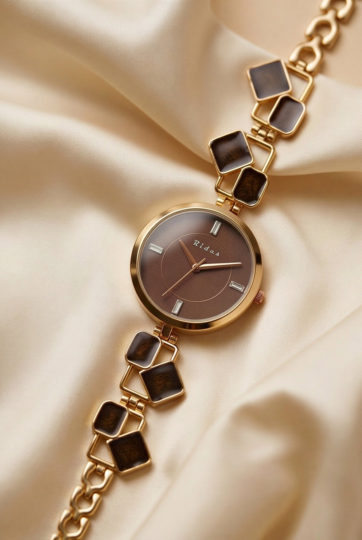 Rovelle Paris Brown Stone Rosegold Watch For Women