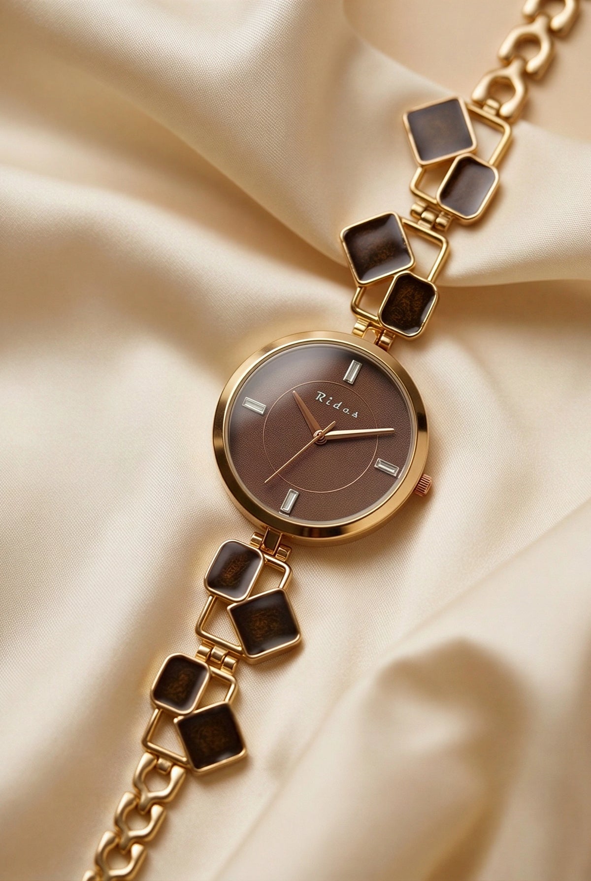 Rovelle Paris Brown Stone Rosegold Watch For Women