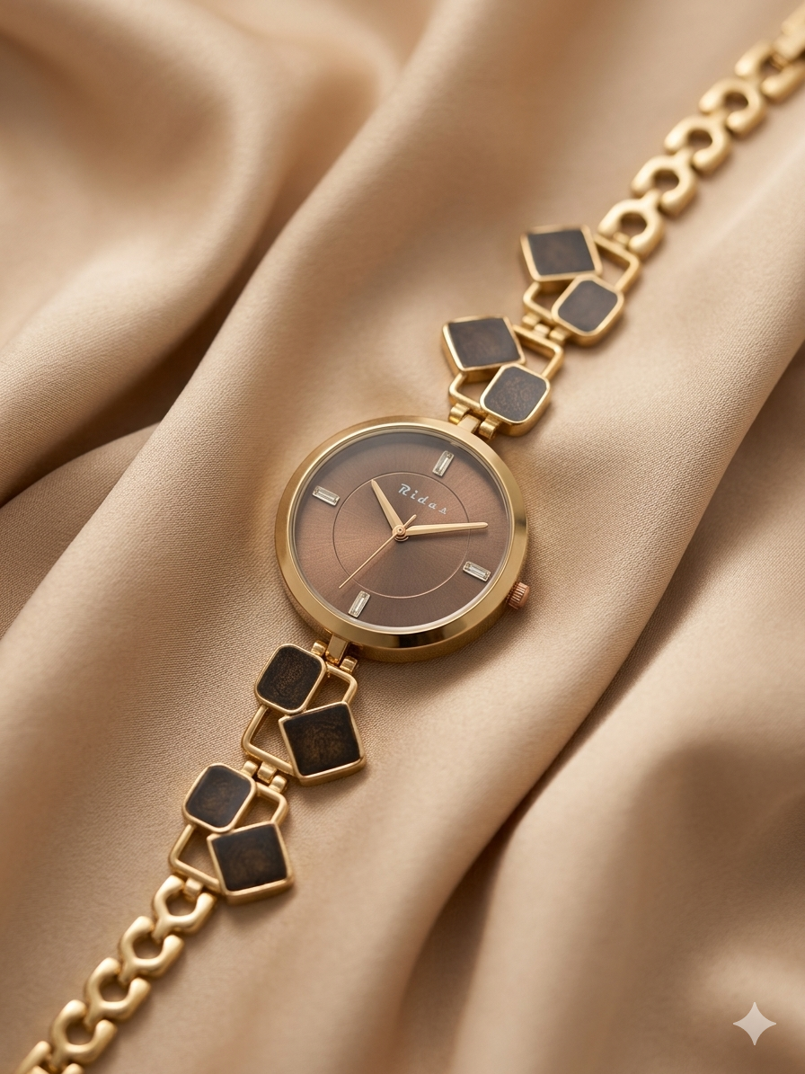 Rovelle Paris Brown Stone Rosegold Watch For Women