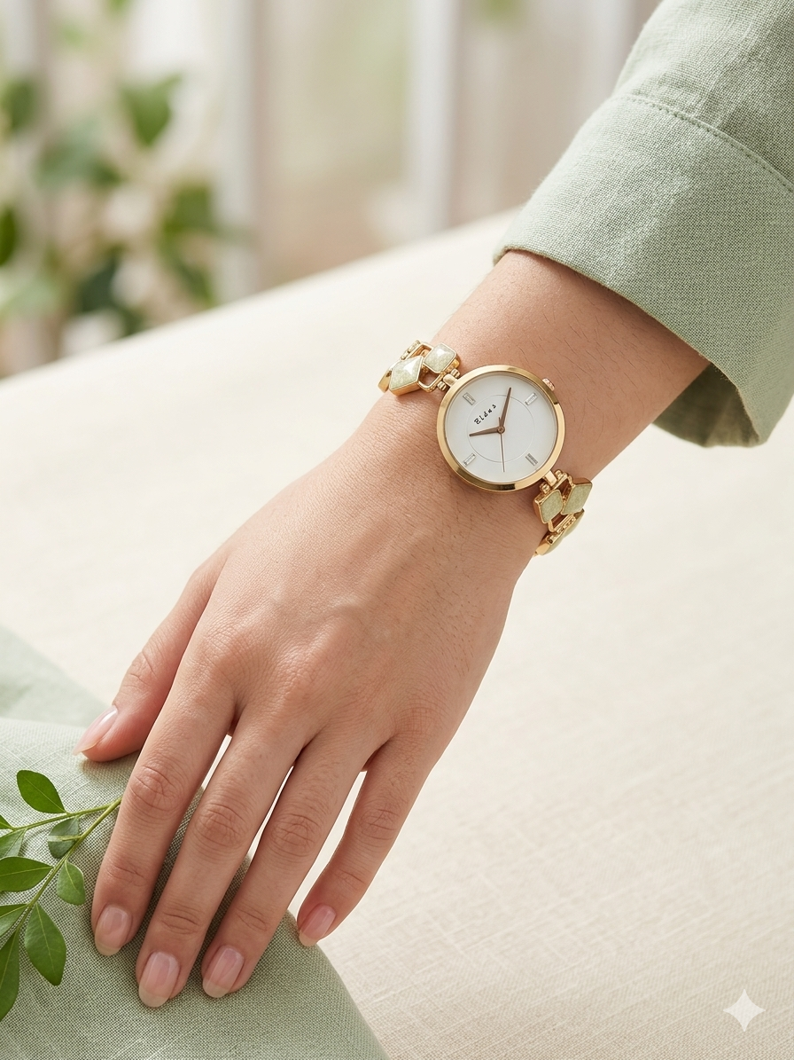 Rovelle Paris White Stone Rosegold  Watch For Women