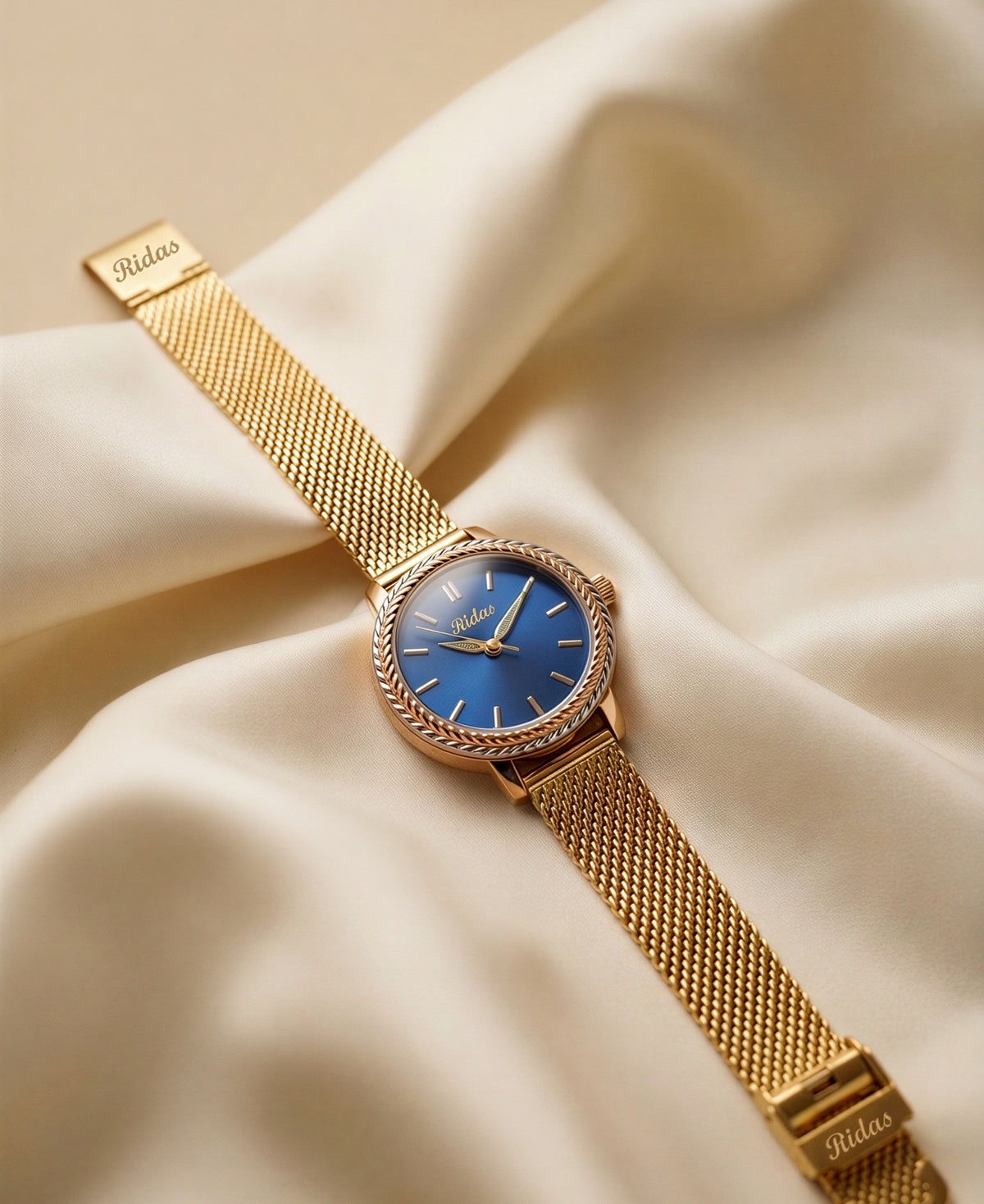 Avencia Gold With Blue Dial Watch For Women