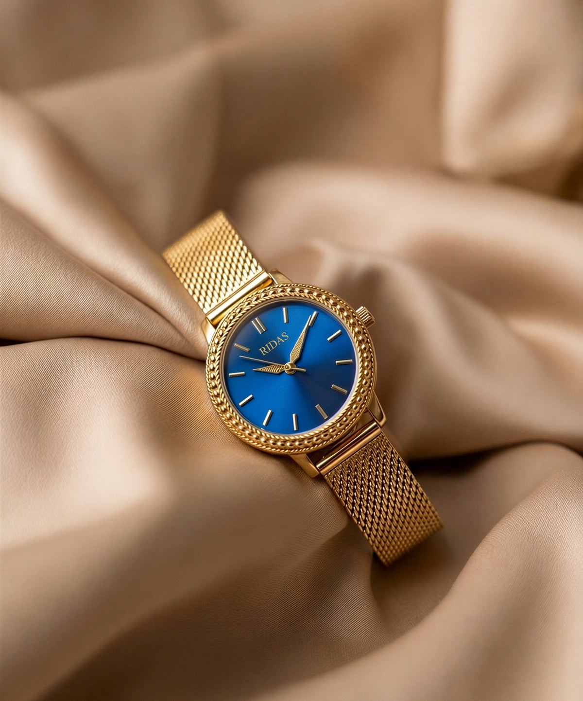 Avencia Gold With Blue Dial Watch For Women