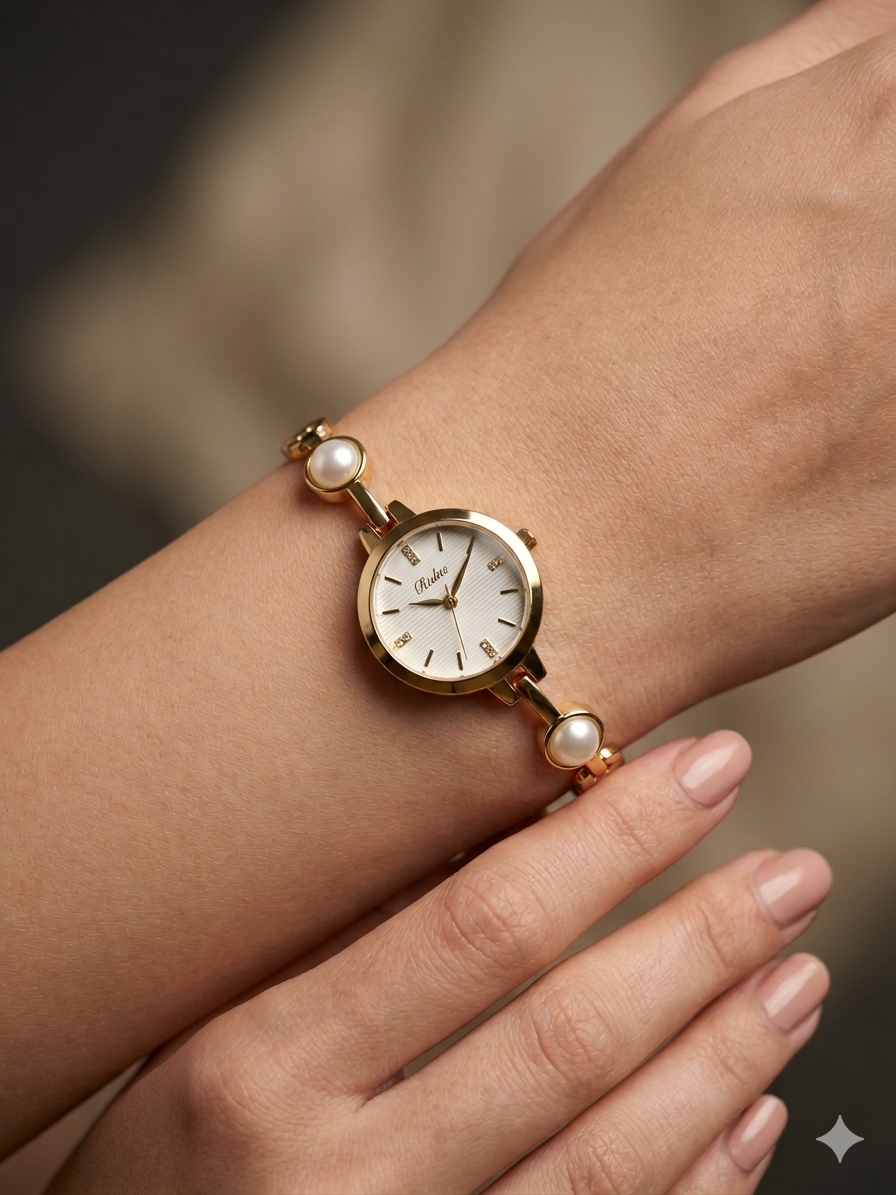 Viora Pearl Golden Series Watch For Women