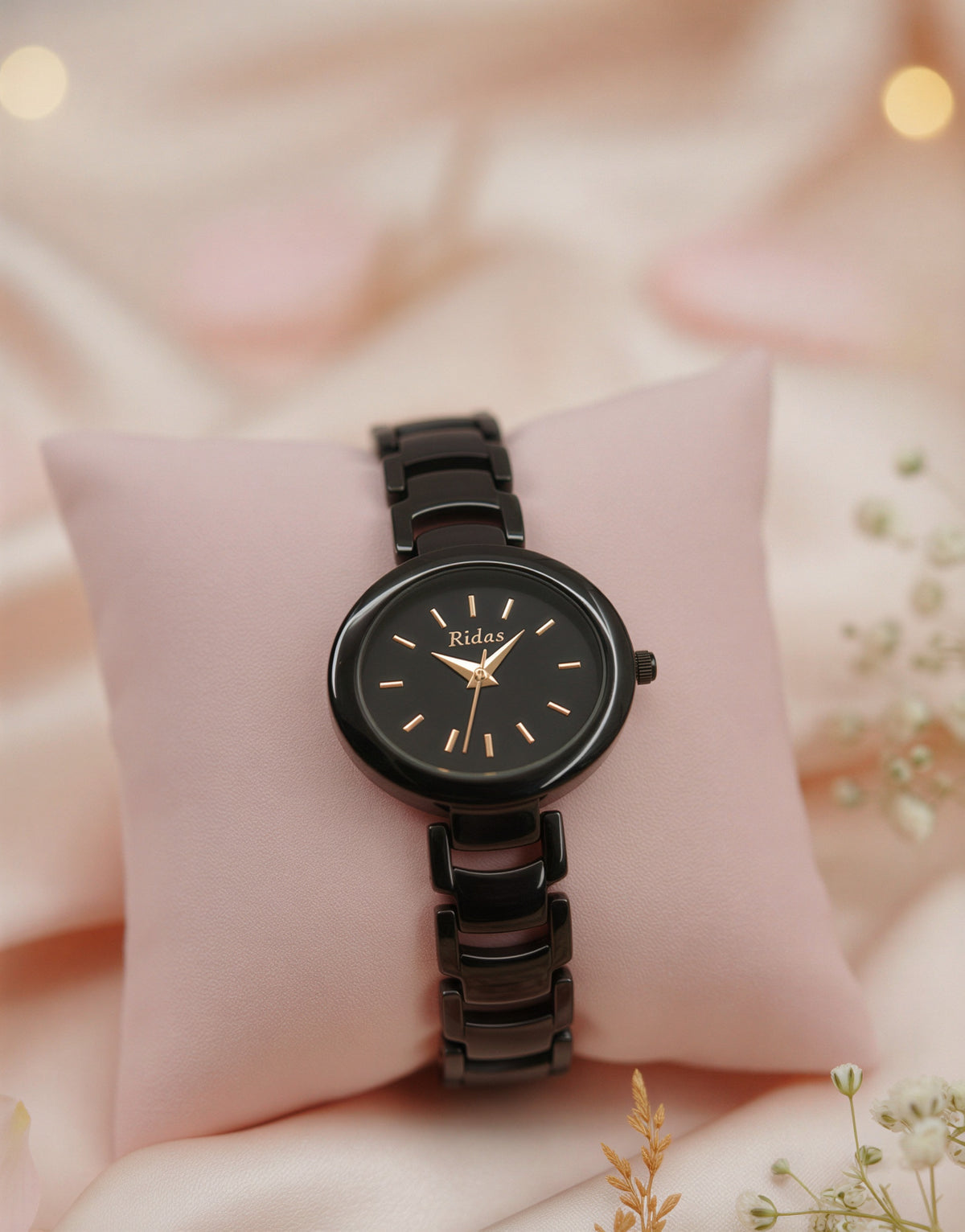 Premium Oval Black Ladies  Timepiece