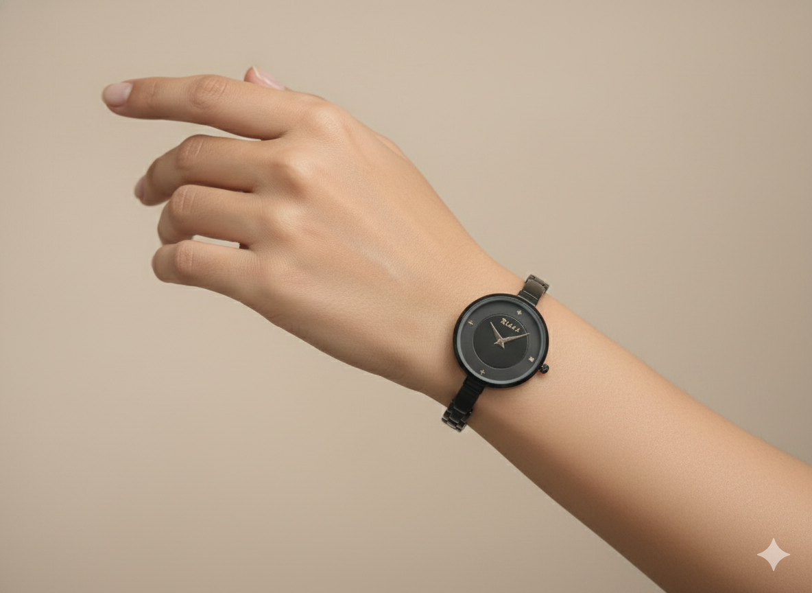 Elegance In Black Bracelet Edition Watch For Women