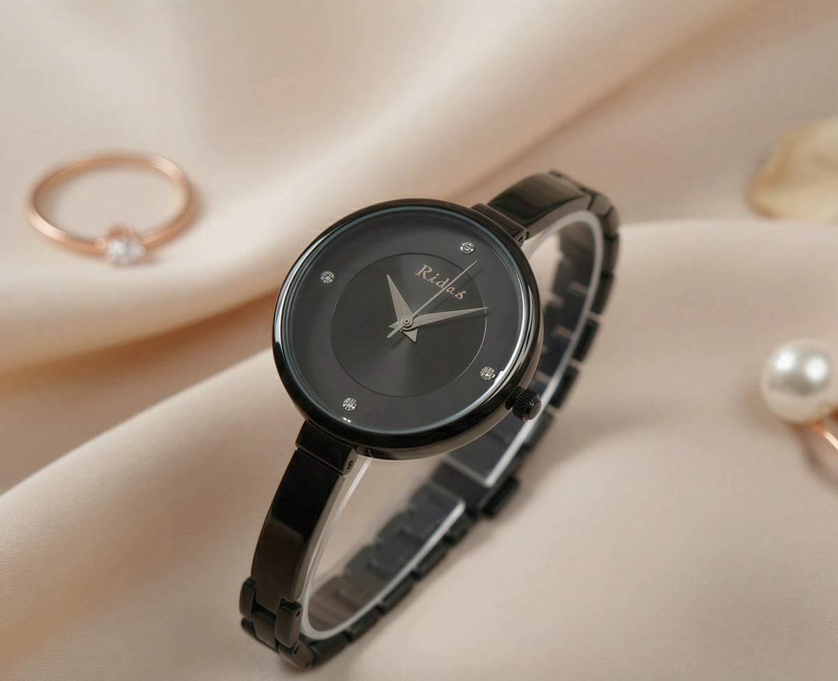 Elegance In Black Bracelet Edition Watch For Women