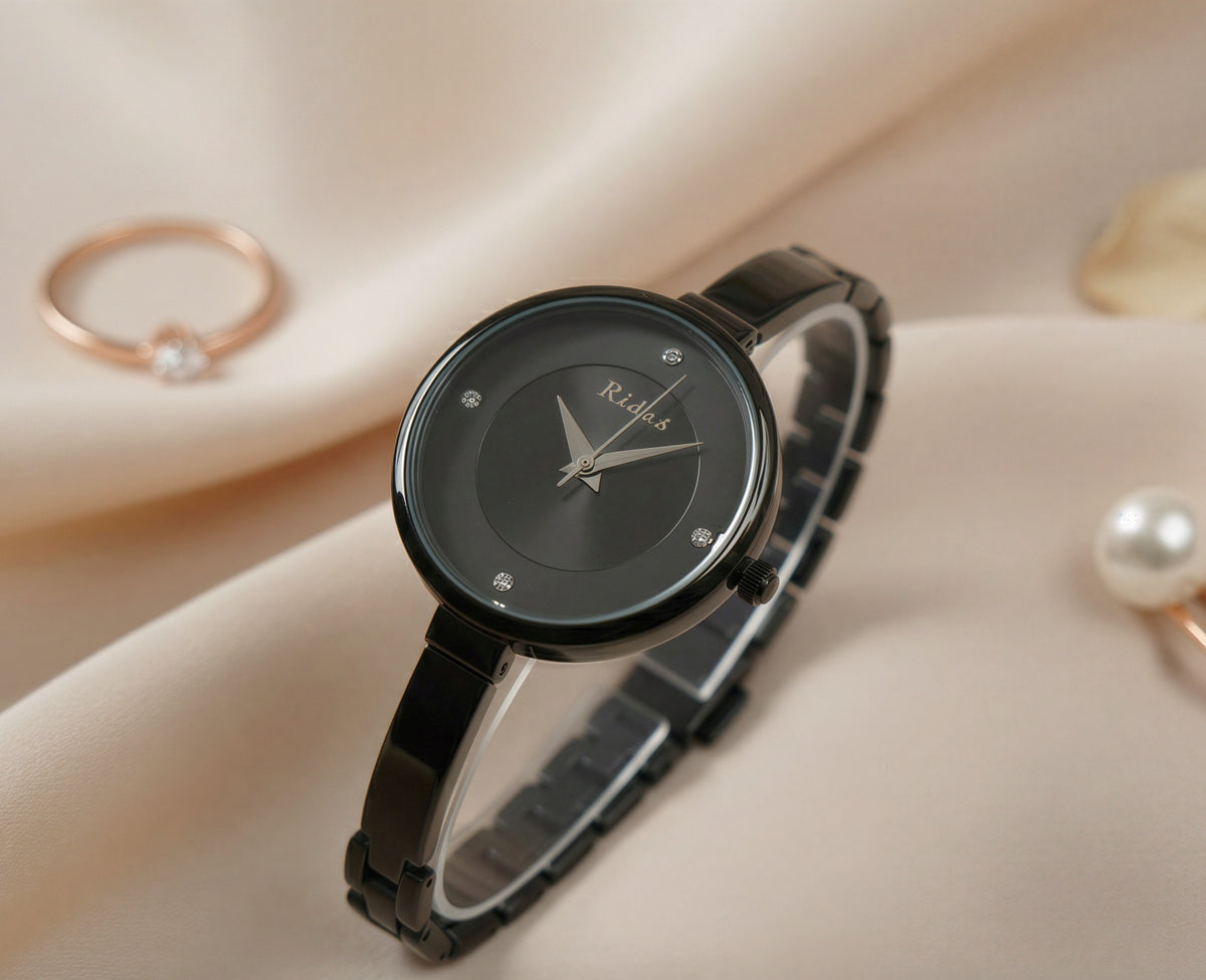 Elegance In Black Bracelet Edition Watch For Women