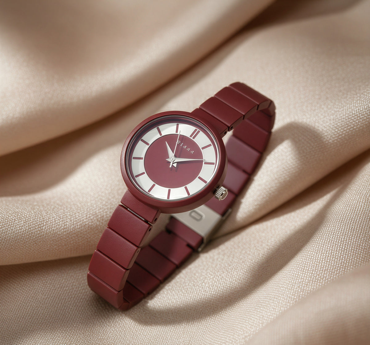 Elegant Matte Red Watch For Women