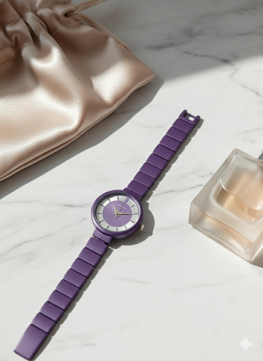 Elegant Matte Purple Watch For Women