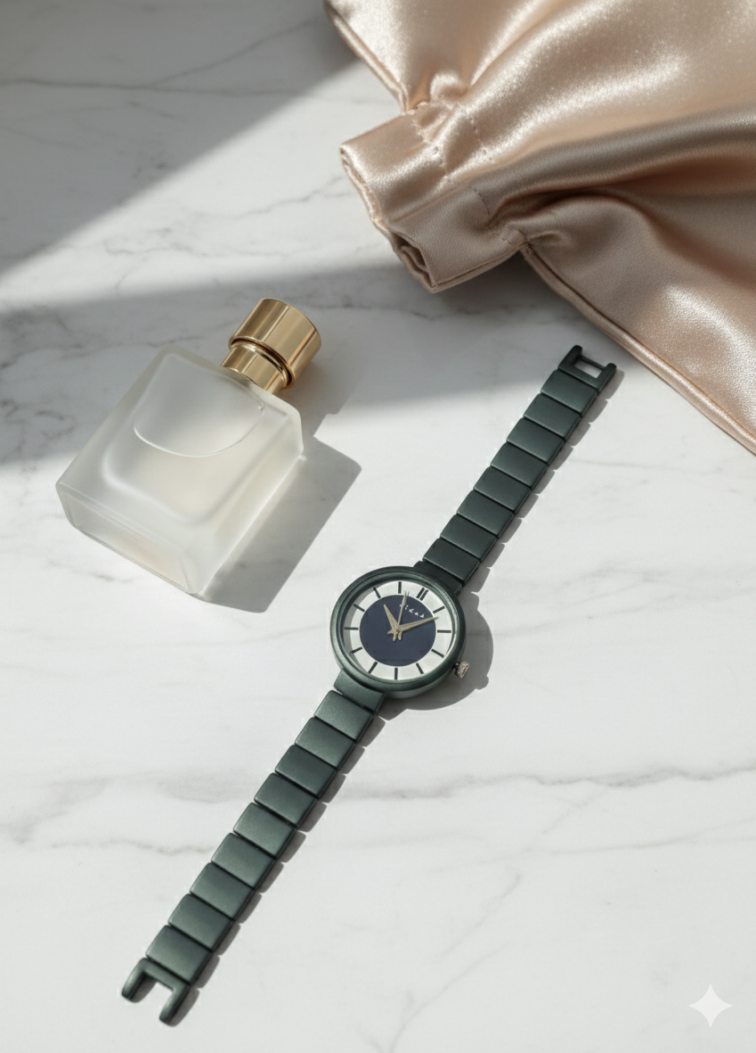 Elegant Matte Black Watch For Women