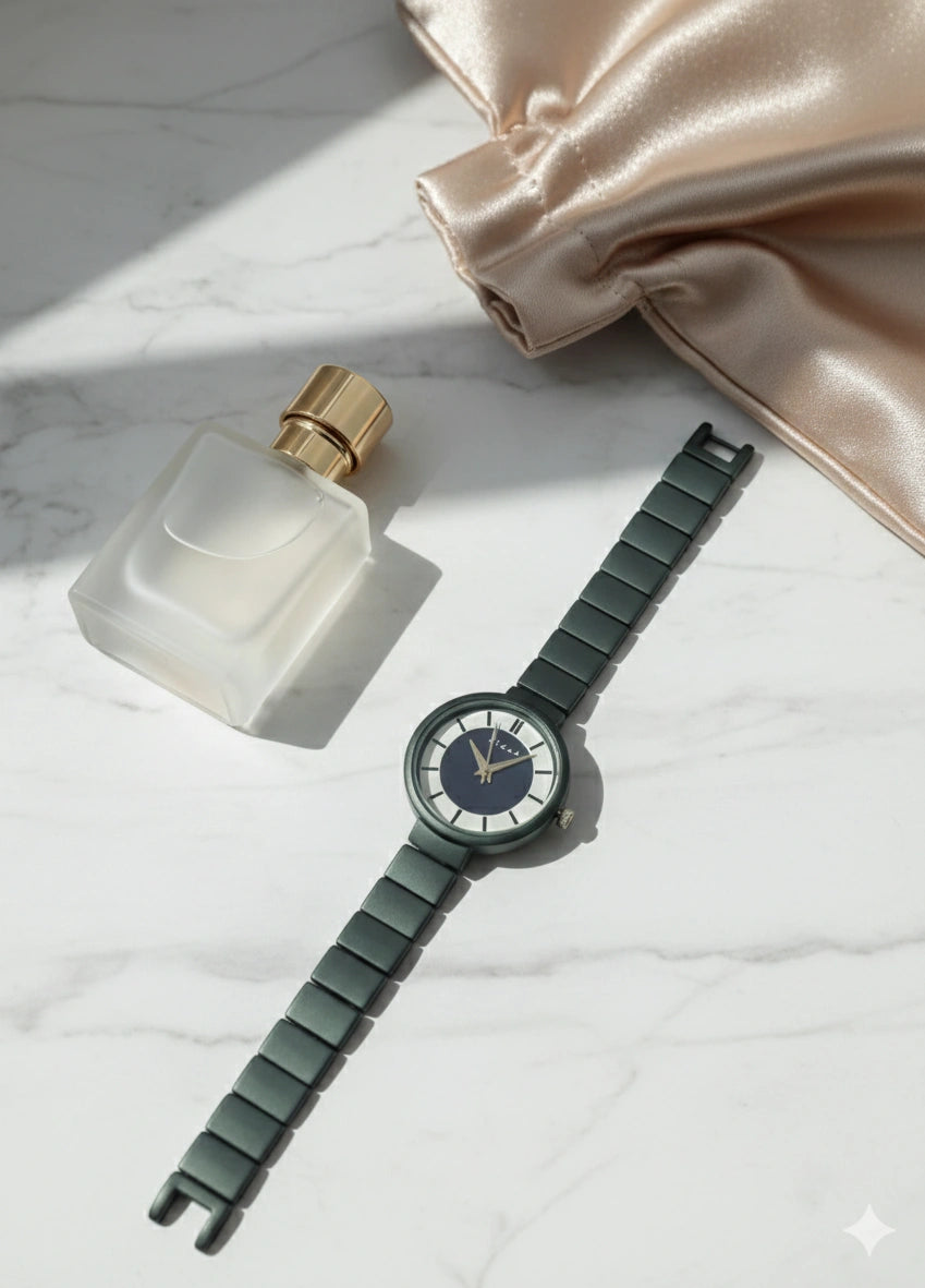 Elegant Matte Black Watch For Women