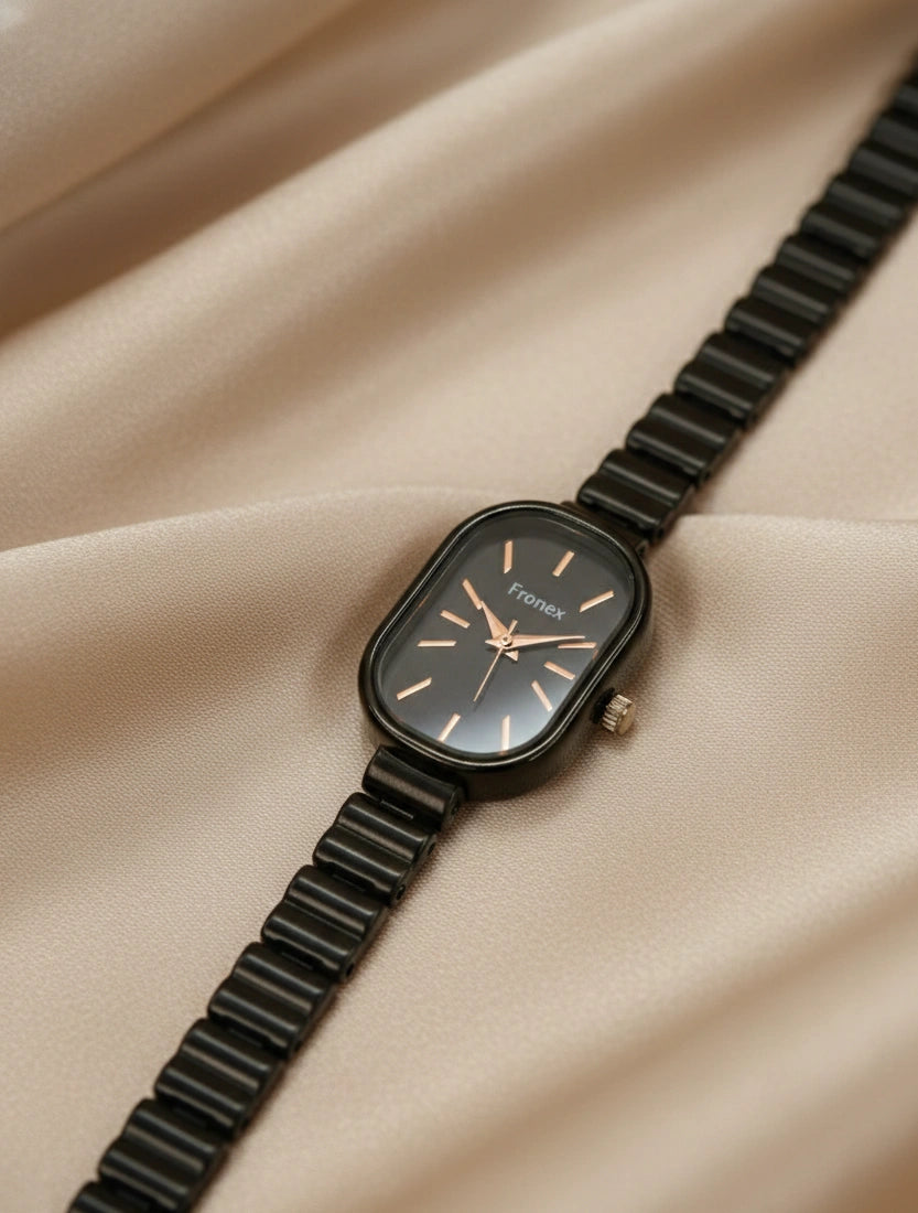 Monarch Grace Oval Black Watch For Women