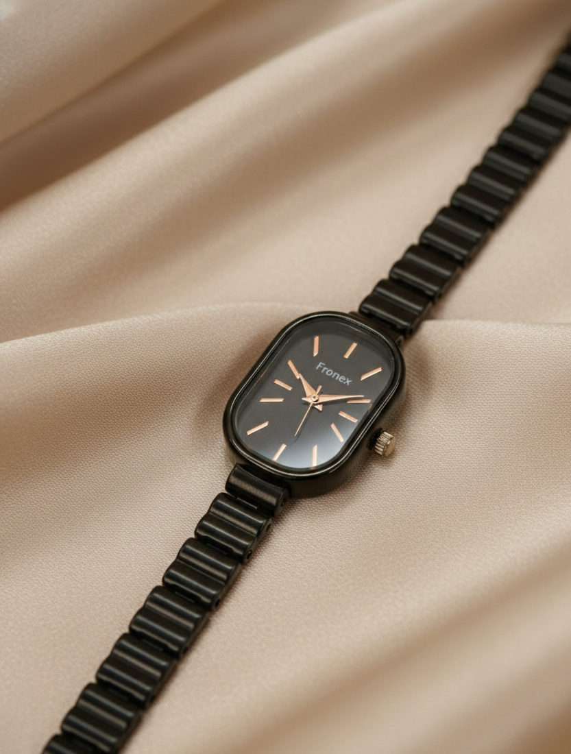 Monarch Grace Oval Black Watch For Women