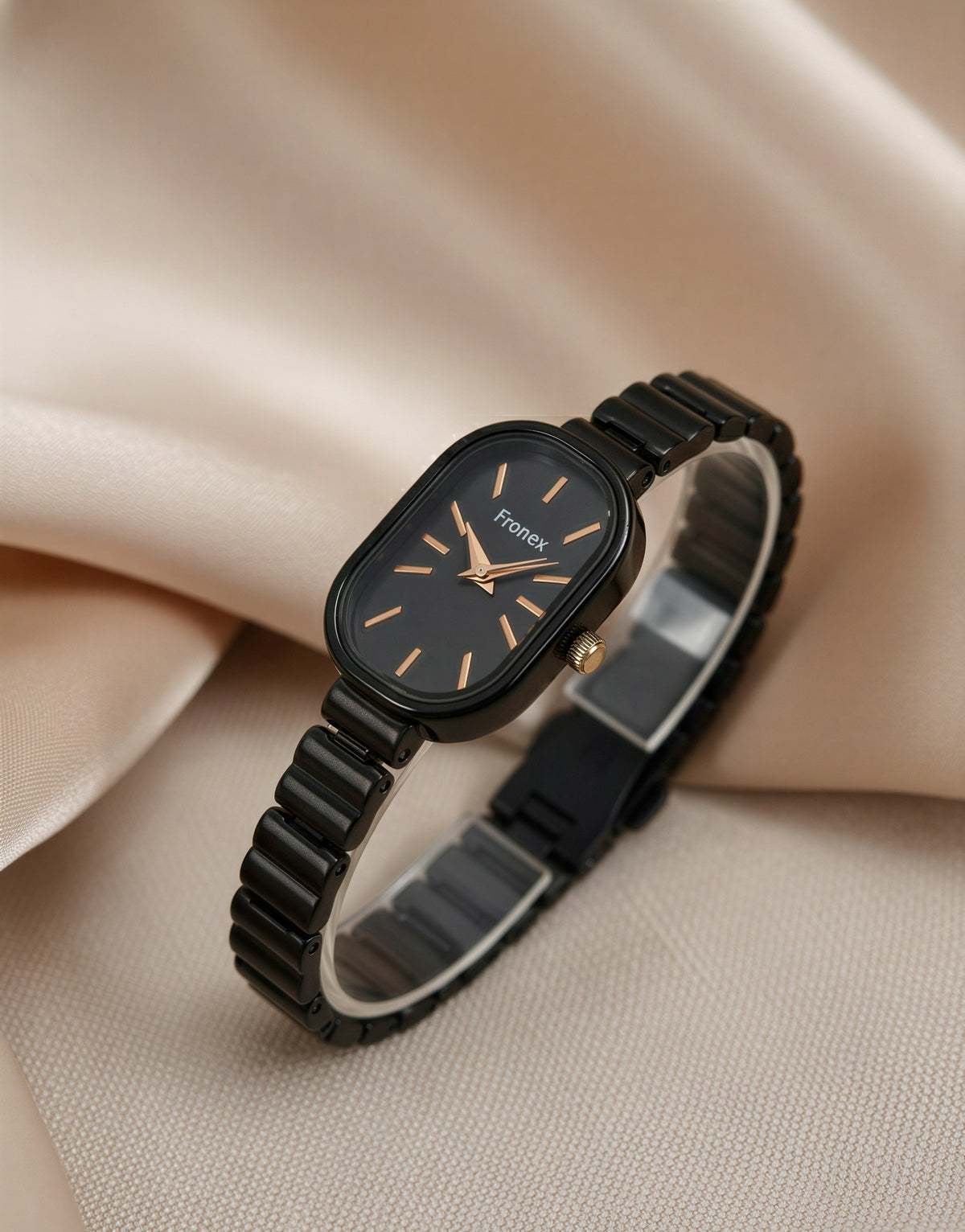 Monarch Grace Oval Black Watch For Women