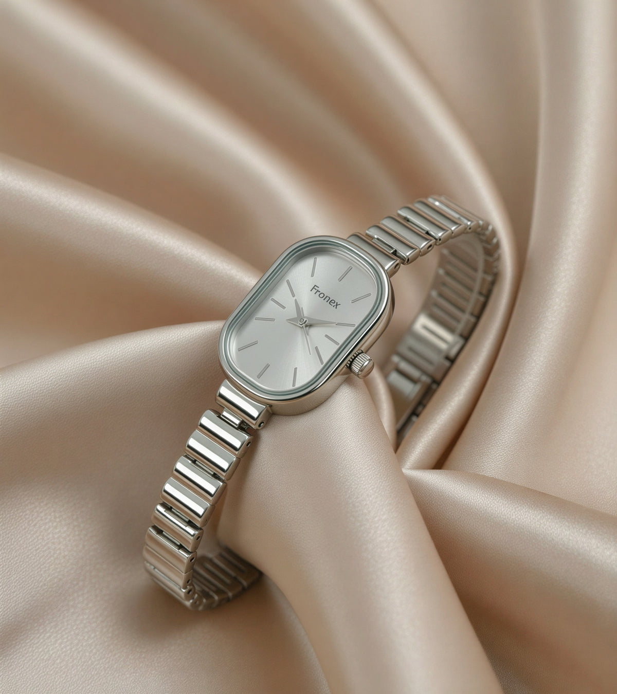 Monarch Grace Oval Silver Watch For Women