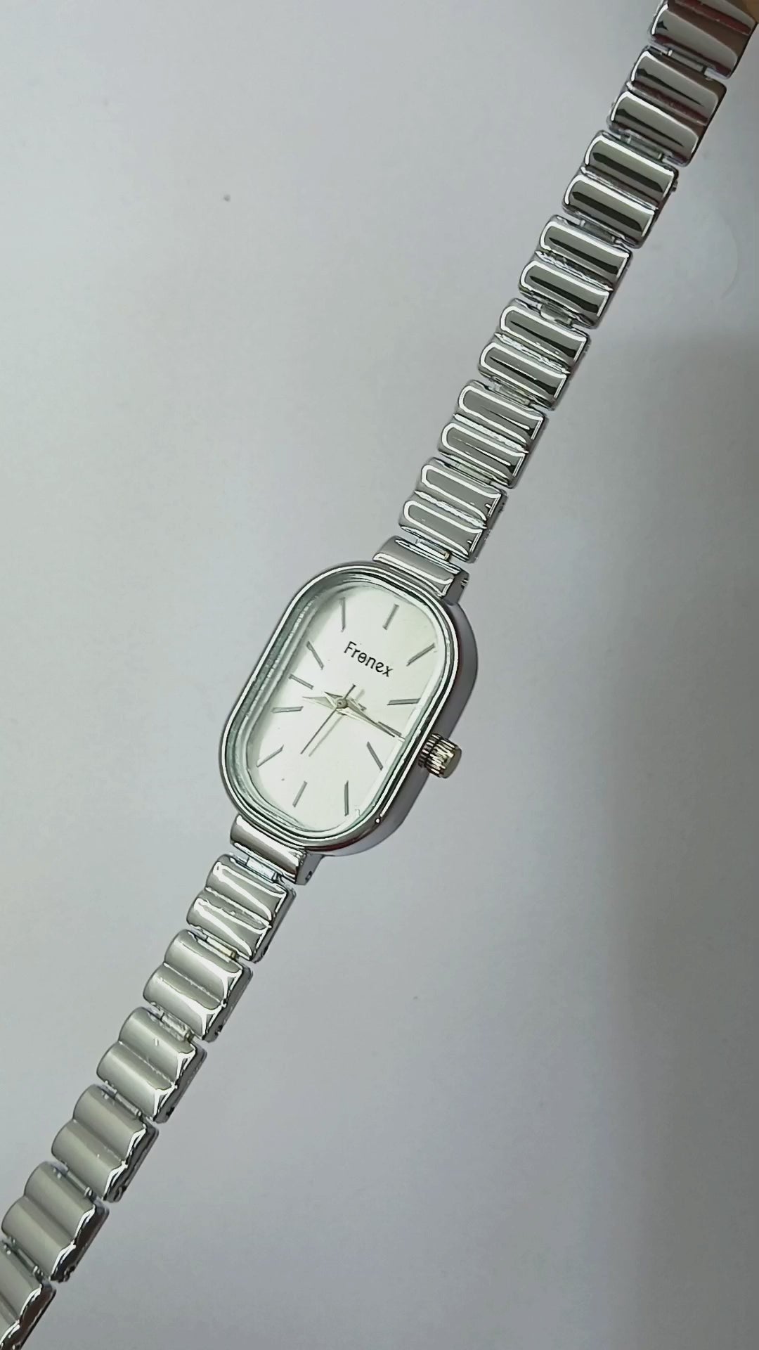 Monarch Grace Oval Silver Watch For Women