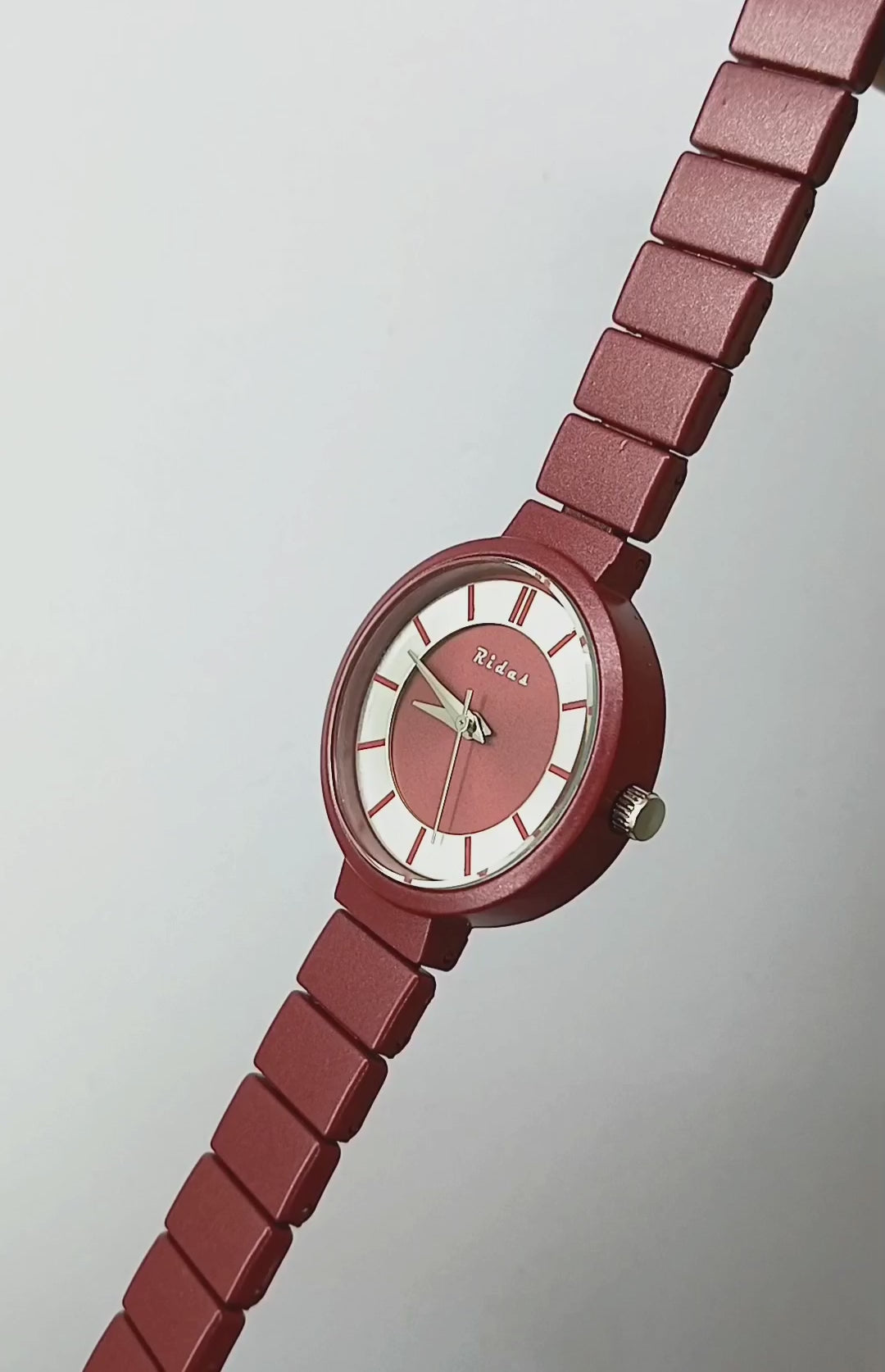 Elegant Matte Red Watch For Women