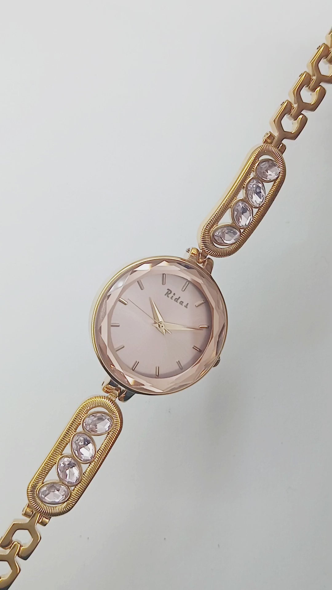 Rose Radiance Pink Stone Studded Watch For Women