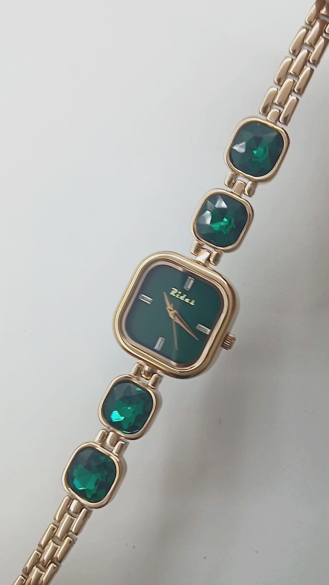 Mystic Green Diamond Studded Watch For Women